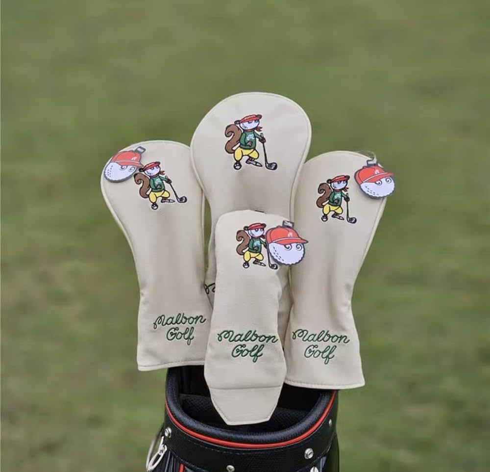 【新製品大人気4点セット】 リスMalbonGolfマルボンゴルフクラブカバー白 Amazon.co.jp: クラブカバー4点セット マルボン golf マルボン